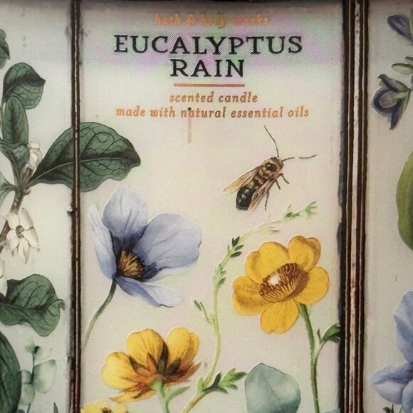 BBW Eucalyptus Rain Bath & Body Works 3 Wick Candle - Picture 3 of 10